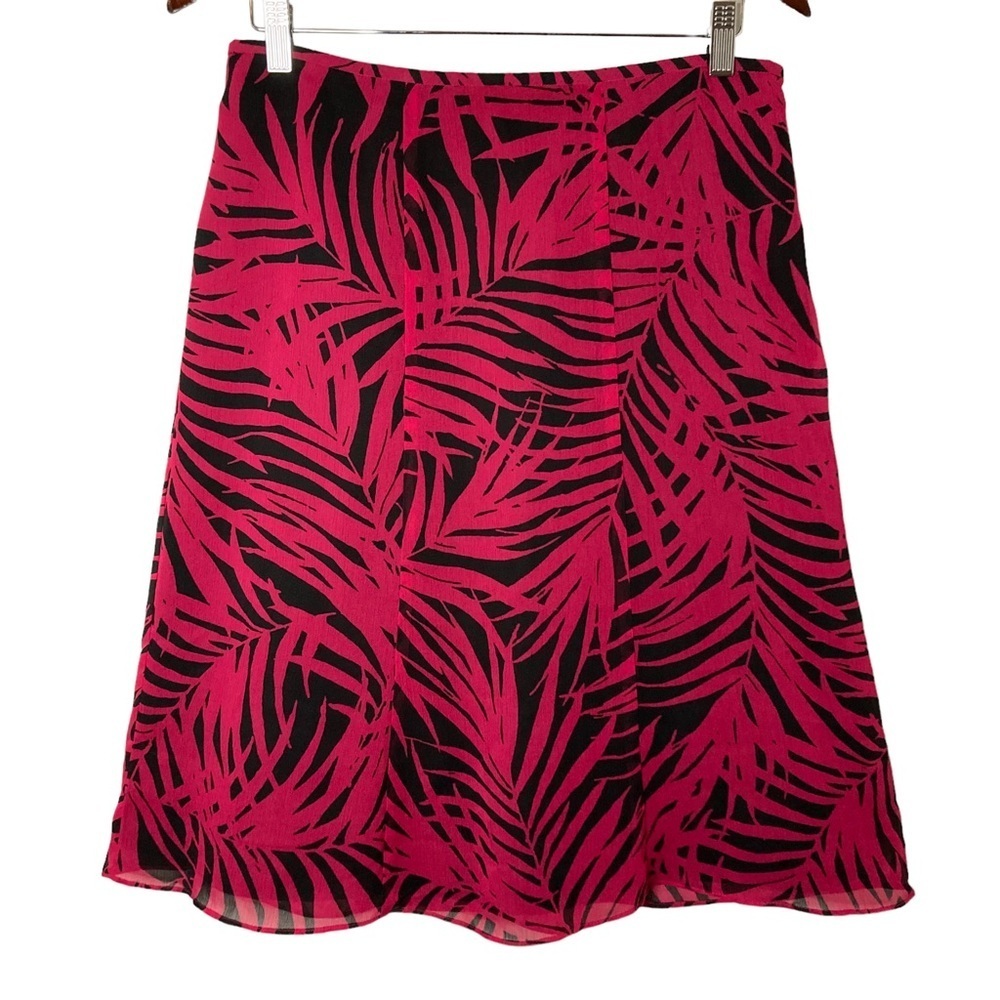 Le Suit | 'The Hamptons' Tropical Chiffon Midi Skirt 6P